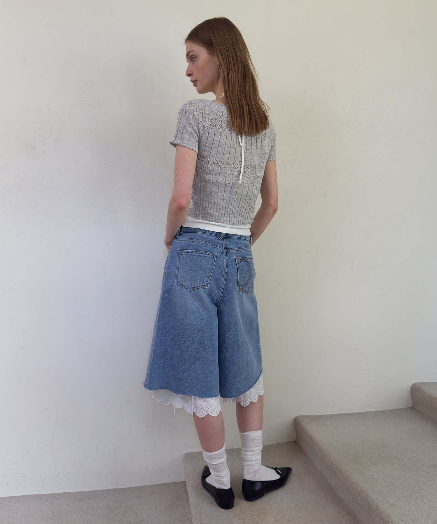 ★ DIAGONAL★ WRAP DENIM MINI SKIRT blue DA241SK03 DIAGONAL