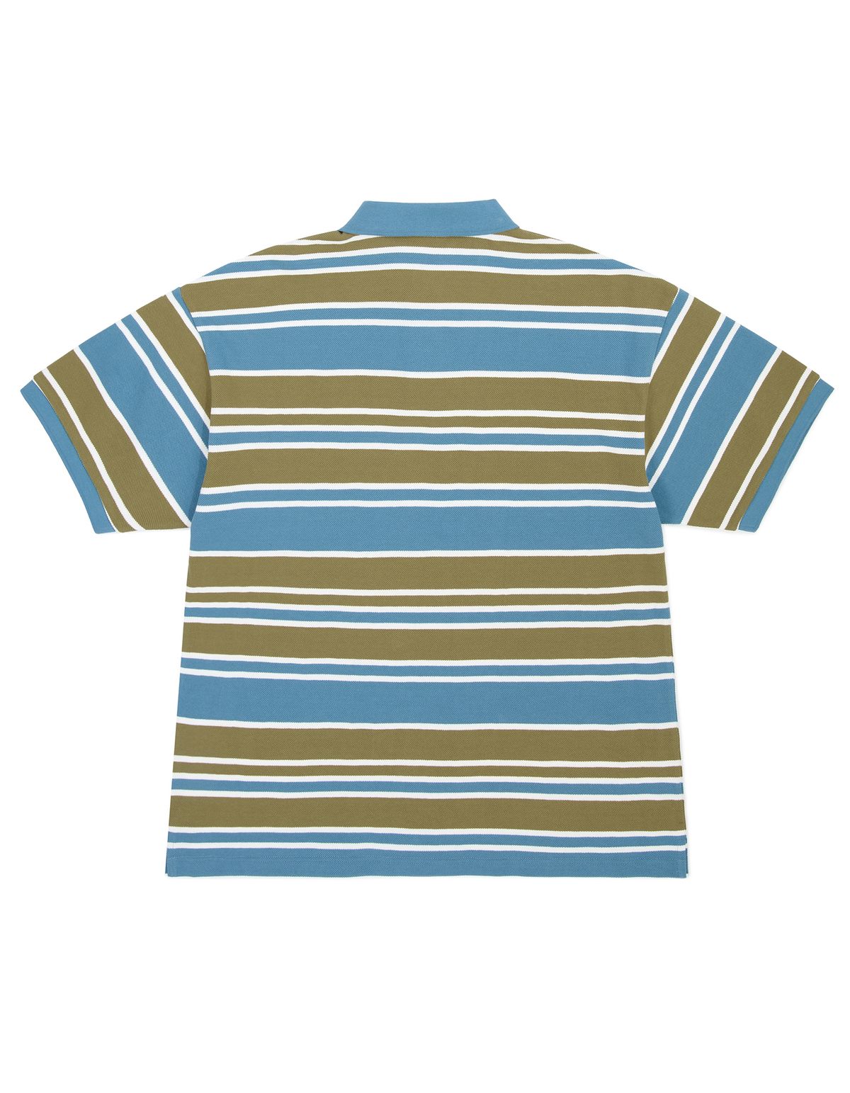 로어즈(LORES) Striped Cotton Pique Polo - Olive