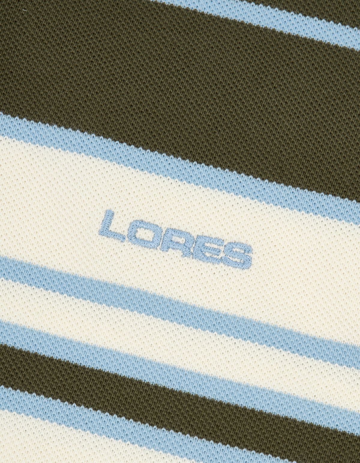 로어즈(LORES) Striped Cotton Pique Polo - Ivory