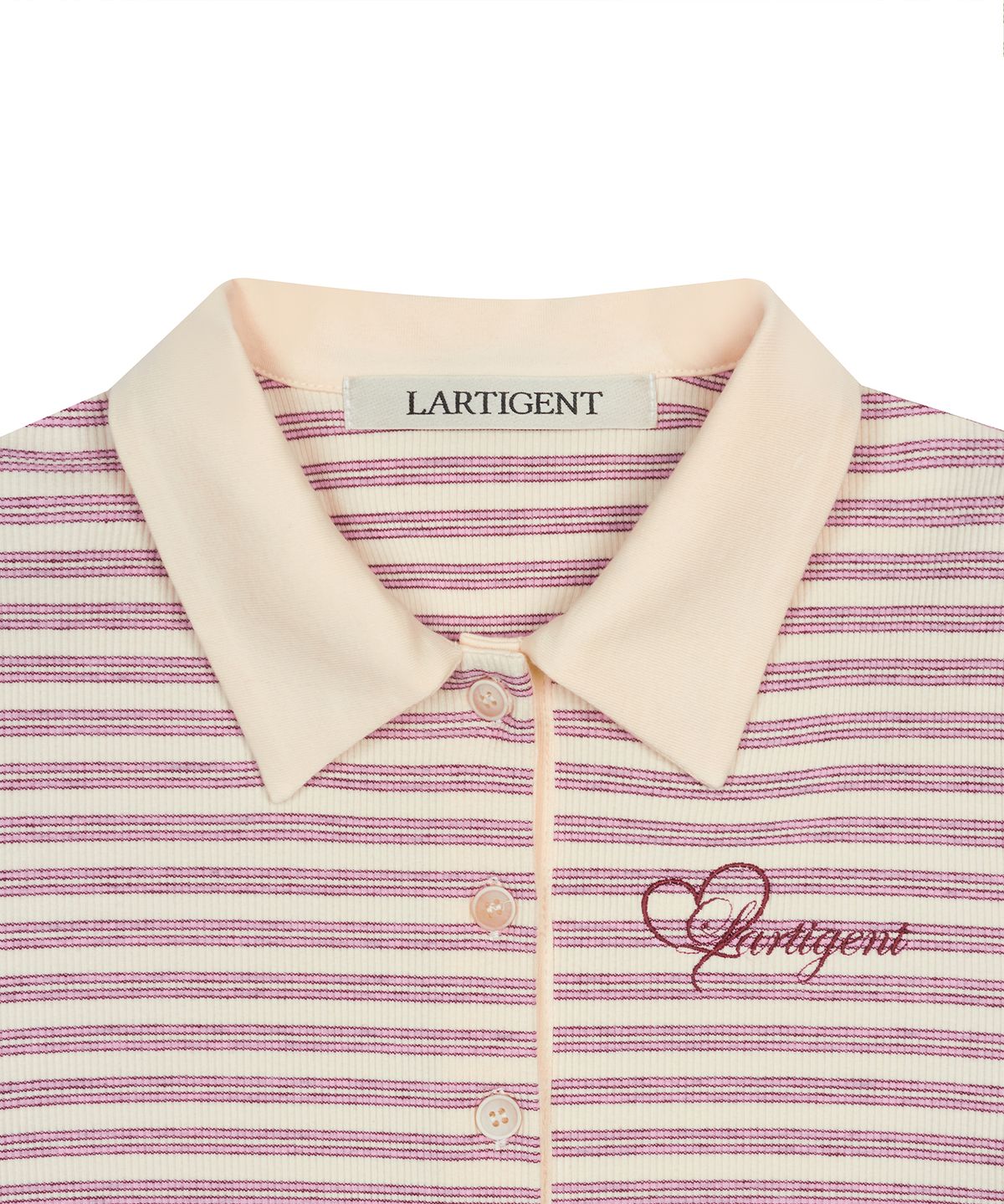라티젠(LARTIGENT) L17 COLLAR T-SHIRT(PINK)
