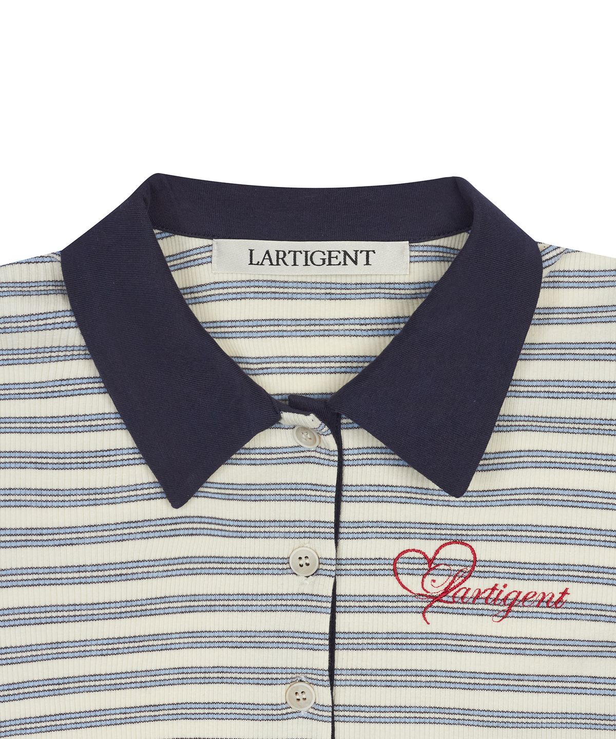 라티젠(LARTIGENT) L17 COLLAR T-SHIRT(BLUE)