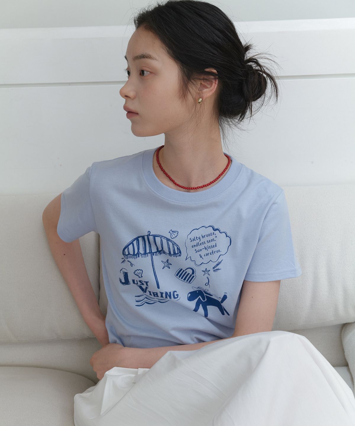 엽페(YUPPE) PIKNIC DOG T-SHIRT_SKY BLUE