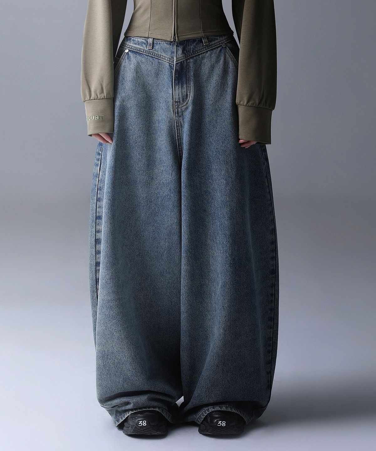 젠더스트(ZENDUST) Rothen Wide Denim Pants VINTAGE BLUE
