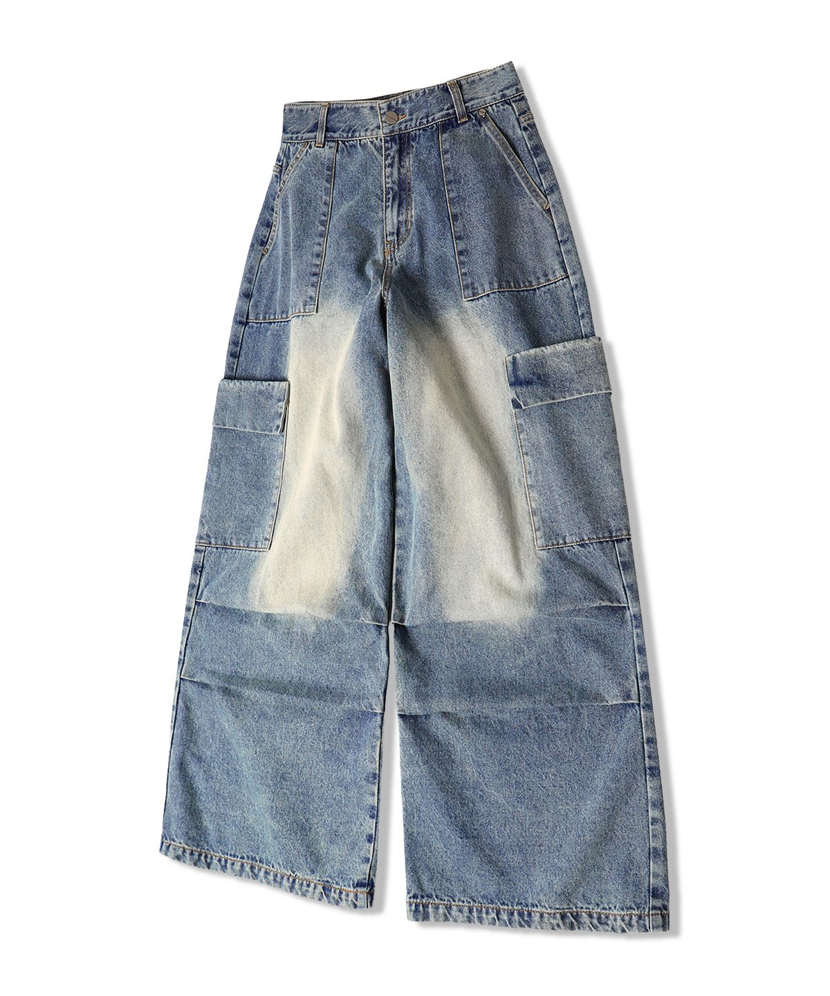 젠더스트(ZENDUST) Var Pocket Wide Denim Pants BLUE