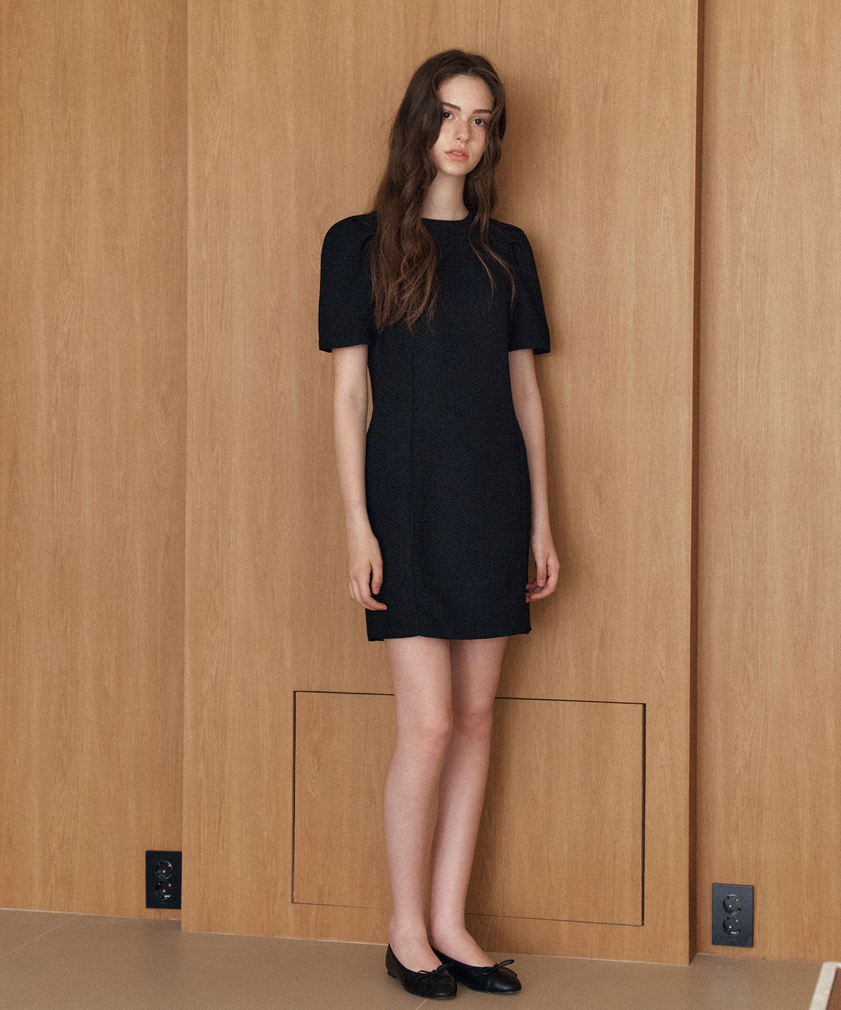 엽페(YUPPE) TWEED LINE ONEPIECE_BLACK