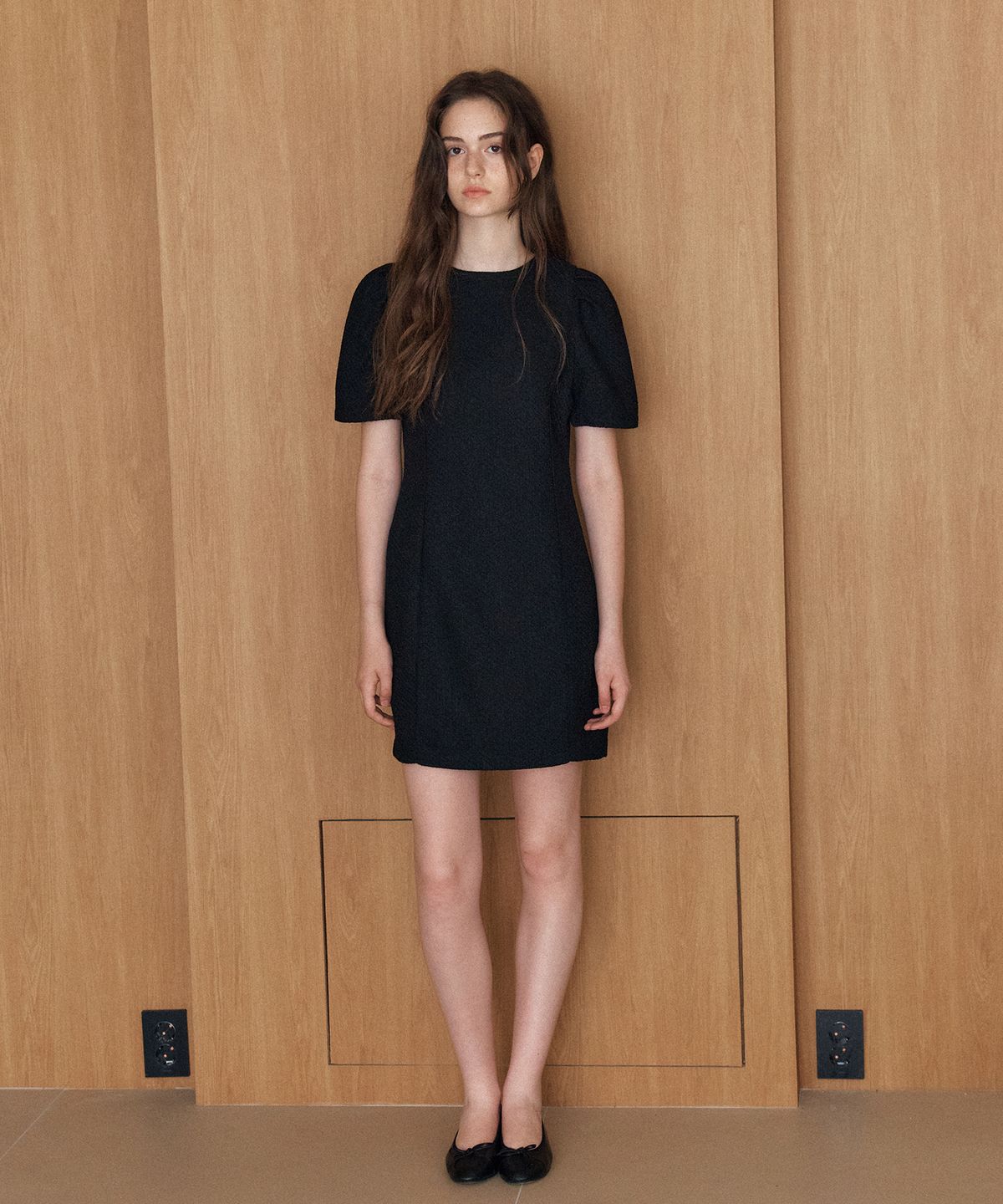 엽페(YUPPE) TWEED LINE ONEPIECE_BLACK