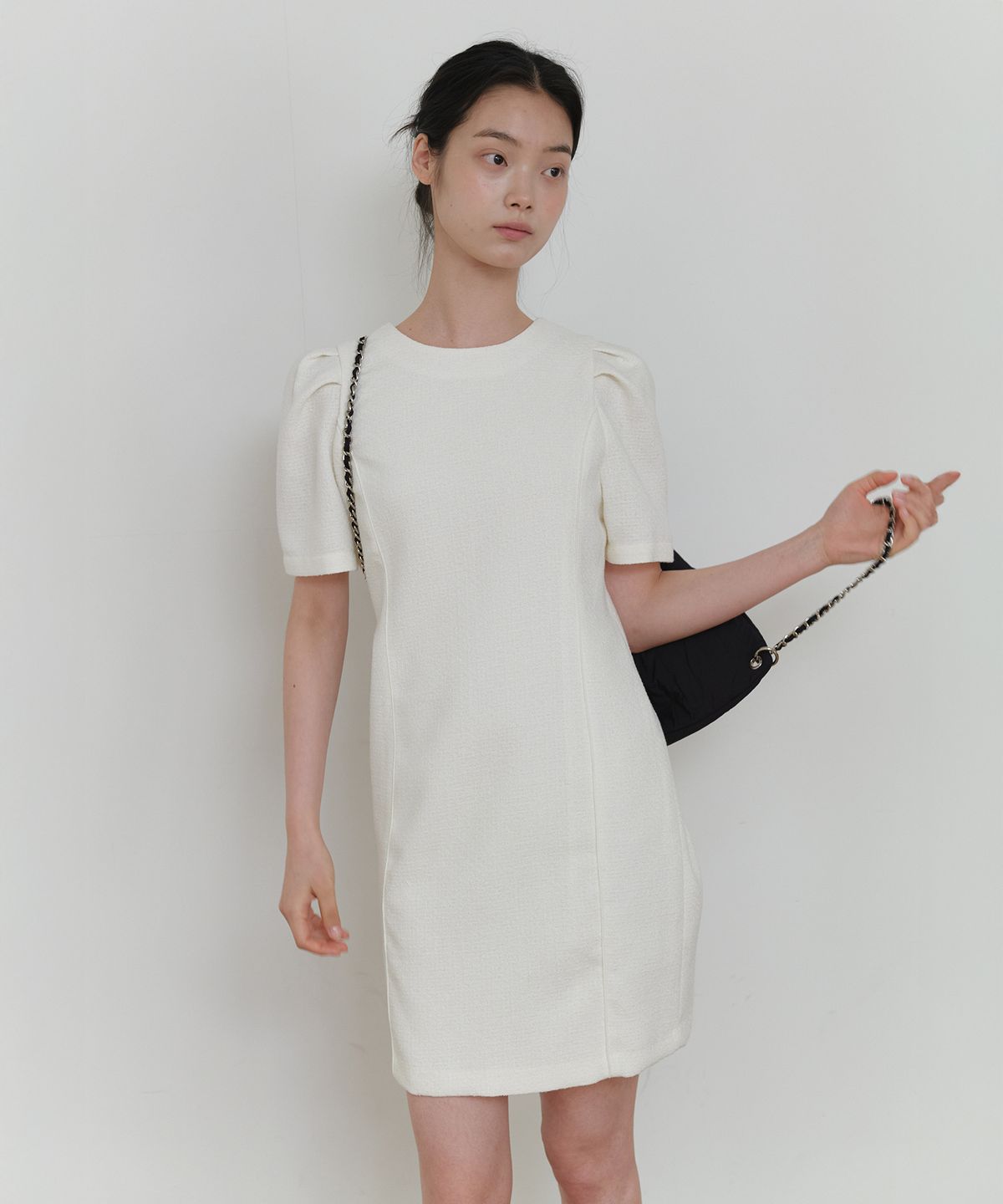 엽페(YUPPE) TWEED LINE ONEPIECE_IVORY
