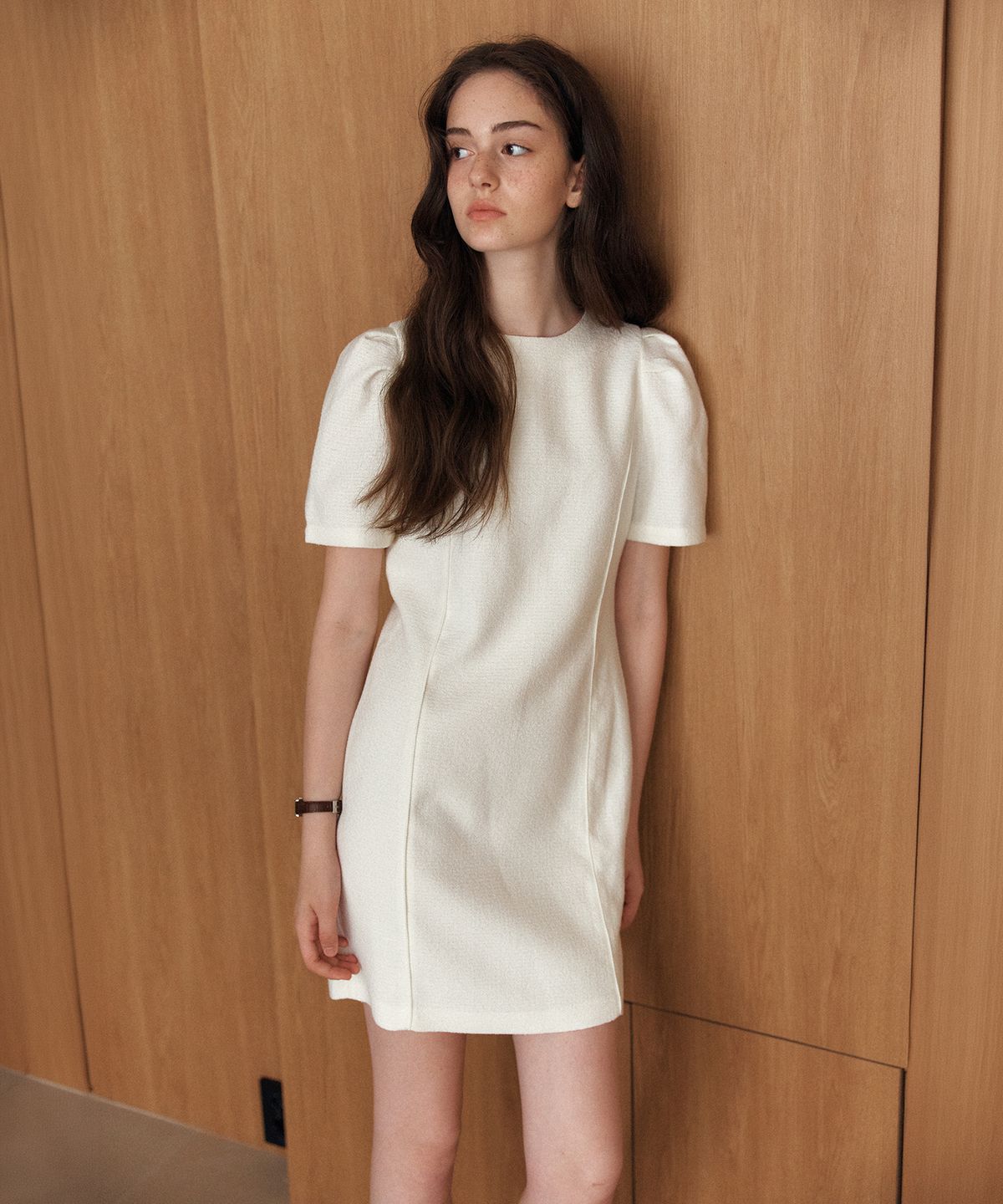 엽페(YUPPE) TWEED LINE ONEPIECE_IVORY