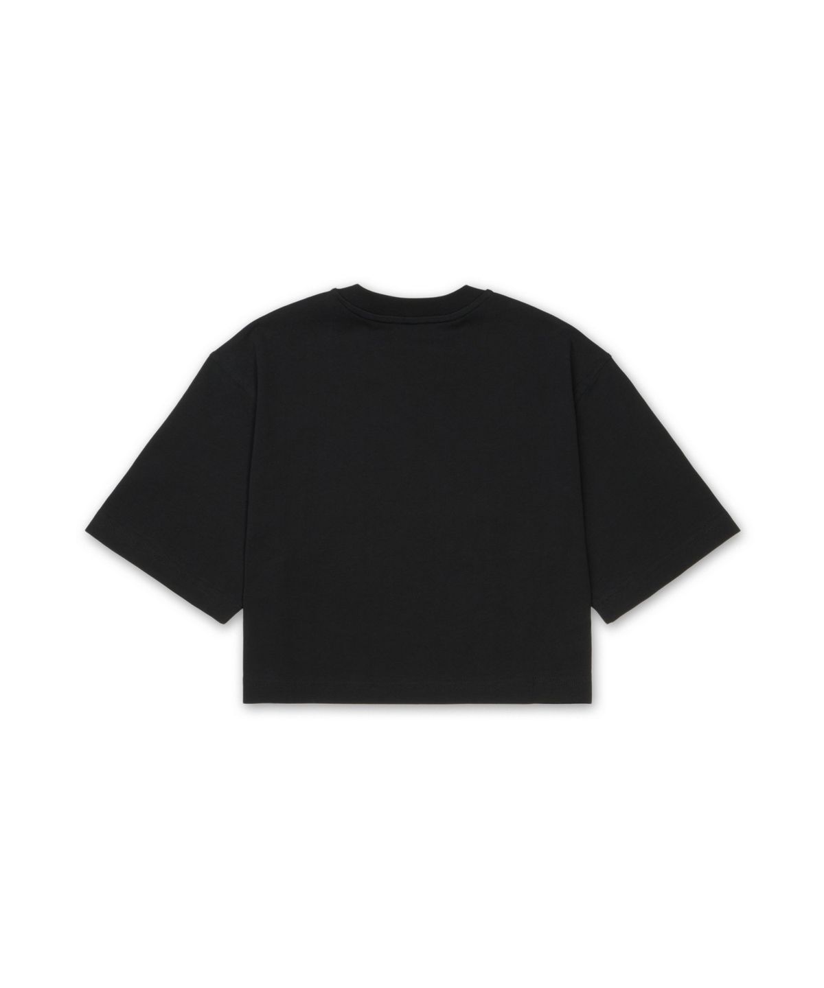 모스키노(MOSCHINO) 로고 크롭 티셔츠 - 블랙 / AEF251EA071005412555