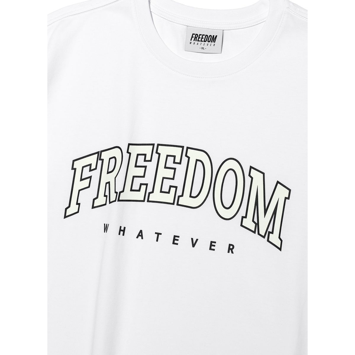 프리덤(FREEDOM) 아치로고 세미오버핏 티셔츠 (화이트)