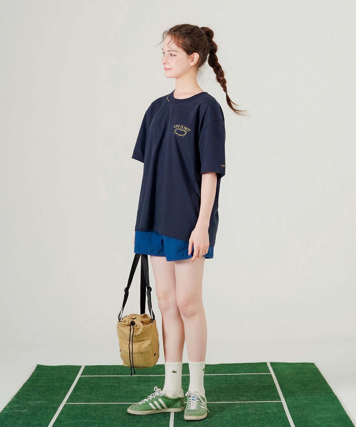 더블유브이프로젝트(WV PROJECT) 컬러미니 반팔티셔츠 네이비 MJST7790