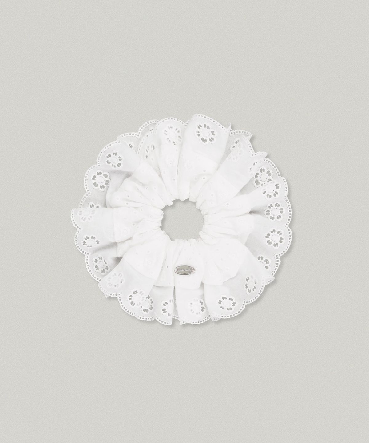 폴뉴아(FOLNUA) FLORAL LACE HAIR SCRUNCHIE [WHITE]