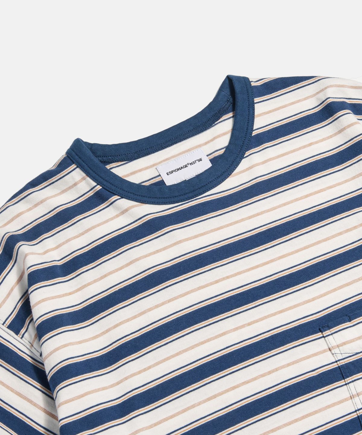 에스피오나지(ESPIONAGE) Multi Border Pocket Tee Blue