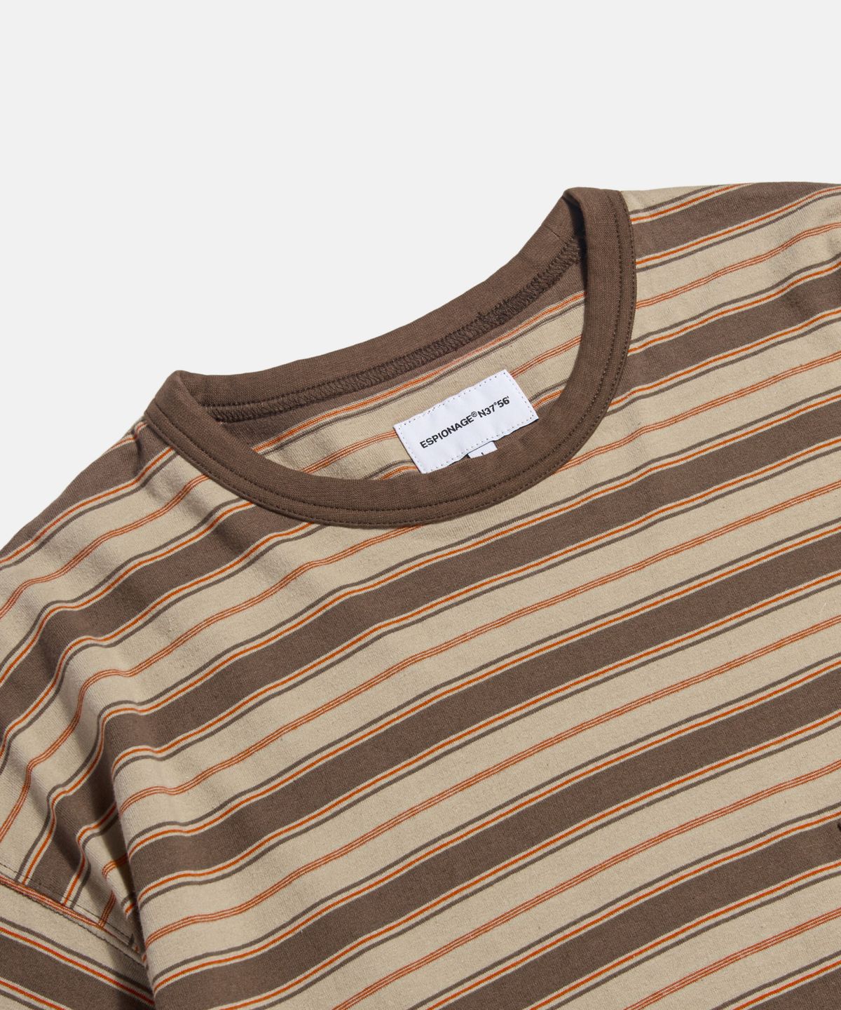 에스피오나지(ESPIONAGE) Multi Border Pocket Tee Brown