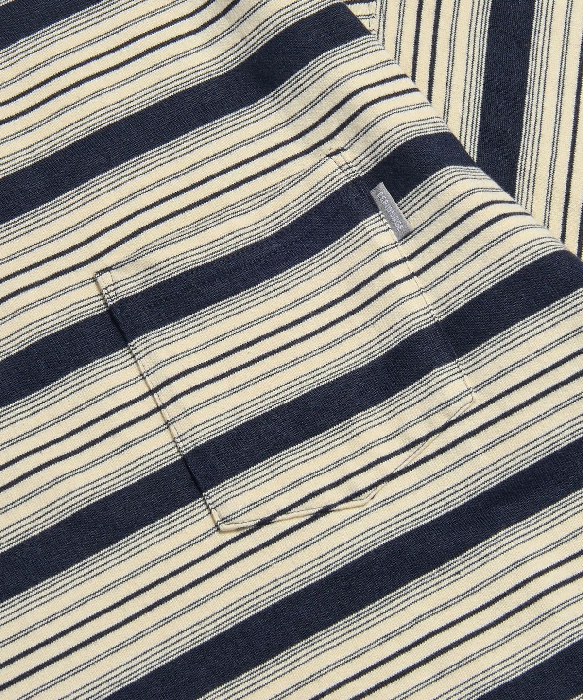 에스피오나지(ESPIONAGE) Vintage Border Pocket Tee Navy