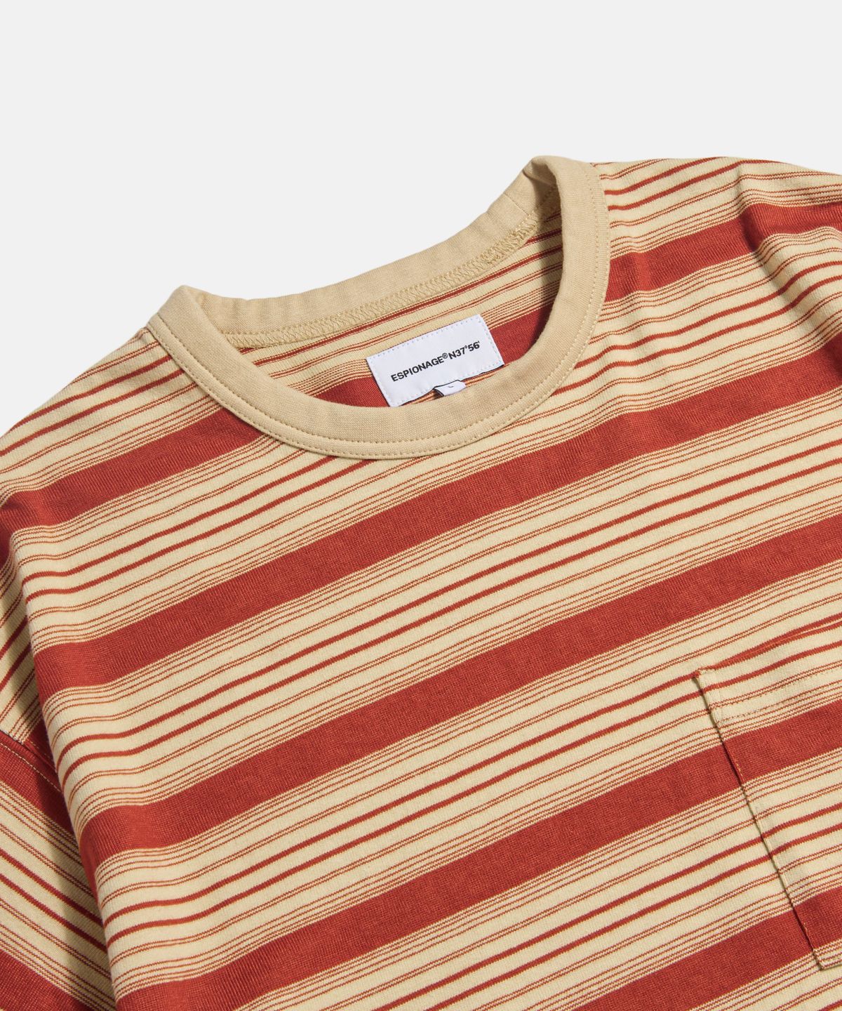 에스피오나지(ESPIONAGE) Vintage Border Pocket Tee Orange