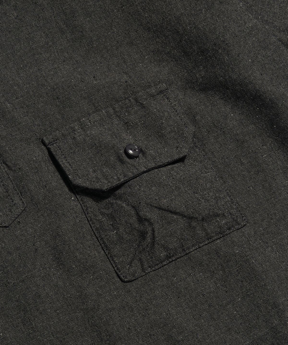 에스피오나지(ESPIONAGE) Cotton Ramie S/S Henley Shirt Charcoal
