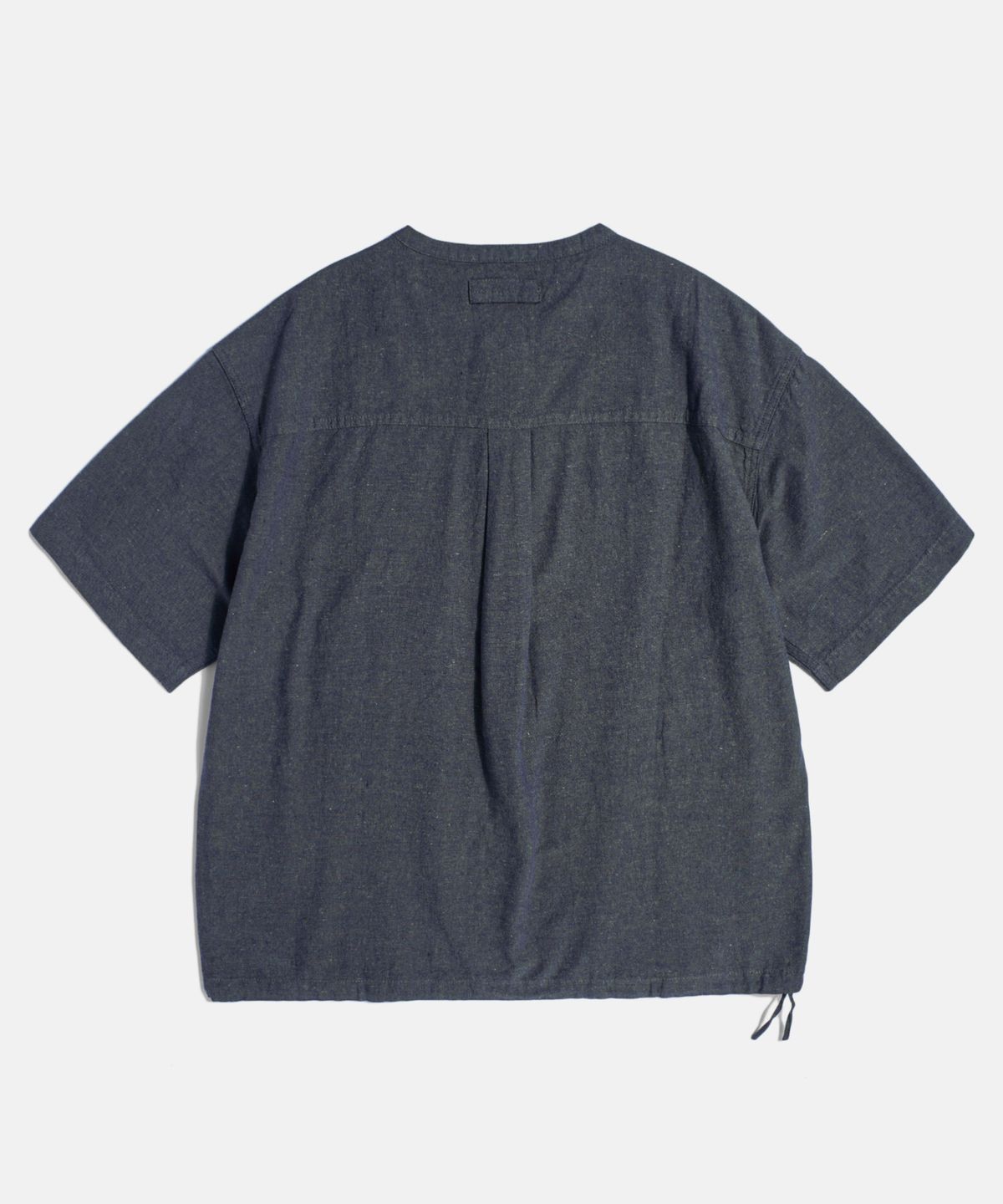 에스피오나지(ESPIONAGE) Cotton Ramie S/S Henley Shirt Navy