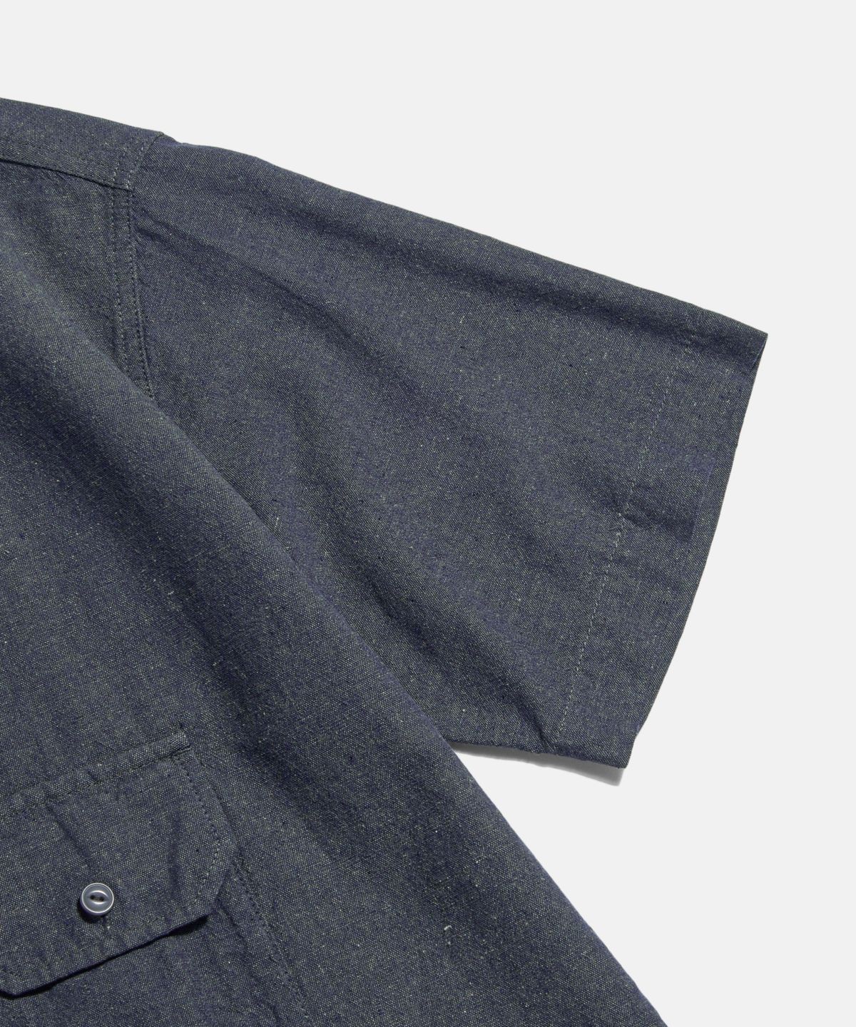 에스피오나지(ESPIONAGE) Cotton Ramie S/S Henley Shirt Navy
