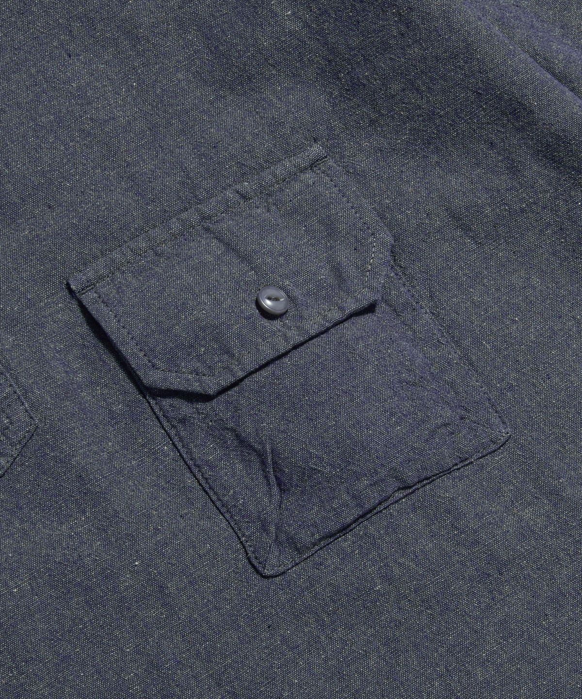 에스피오나지(ESPIONAGE) Cotton Ramie S/S Henley Shirt Navy