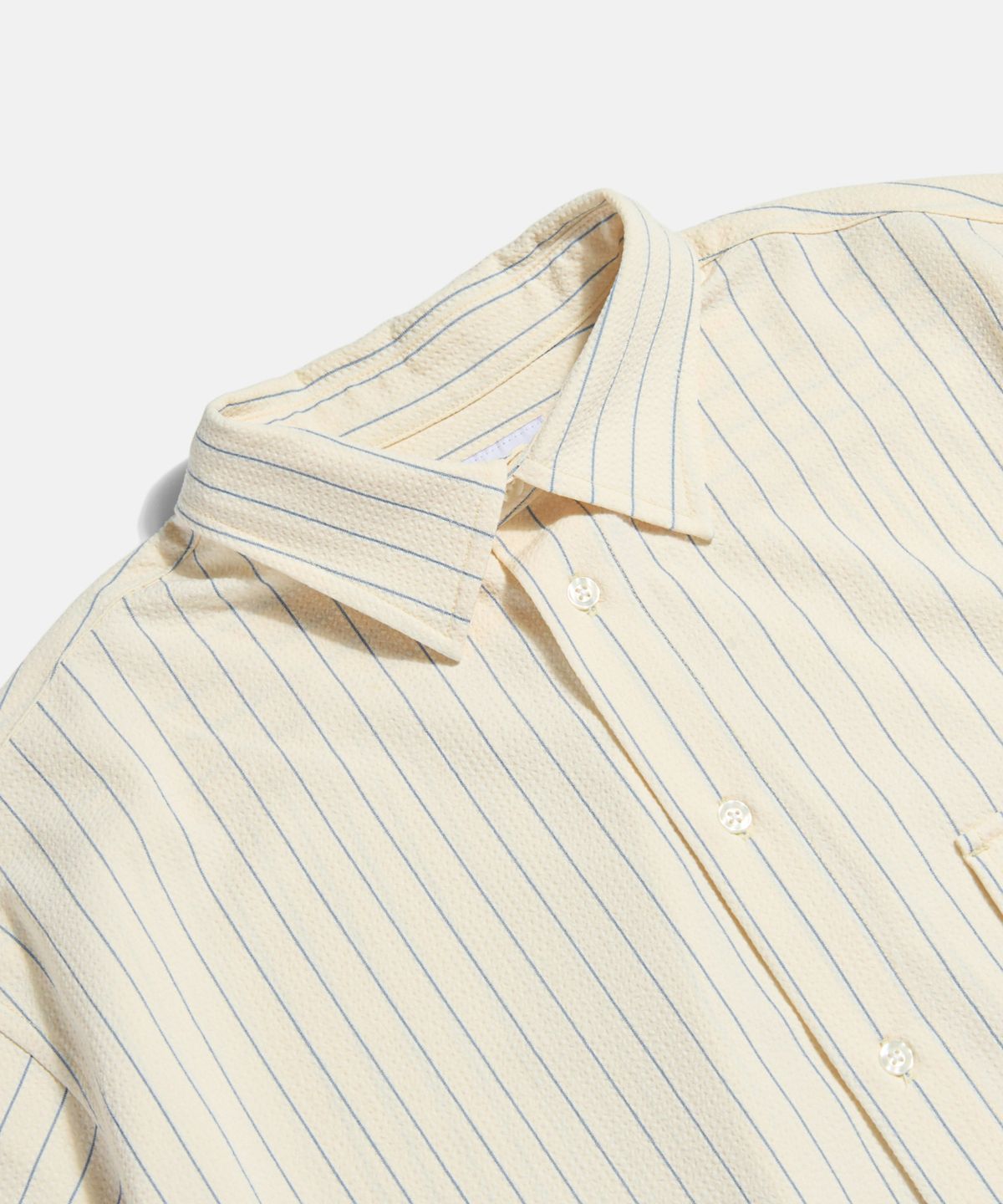 에스피오나지(ESPIONAGE) Seersucker Flap Pocket S/S Shirt Cream