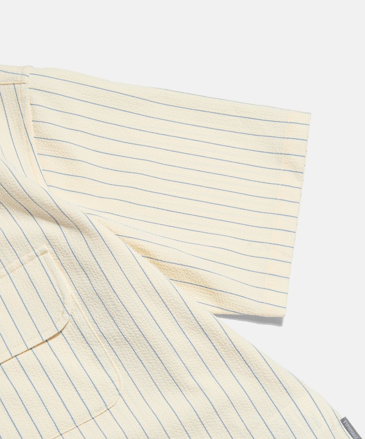 에스피오나지(ESPIONAGE) Seersucker Flap Pocket S/S Shirt Cream