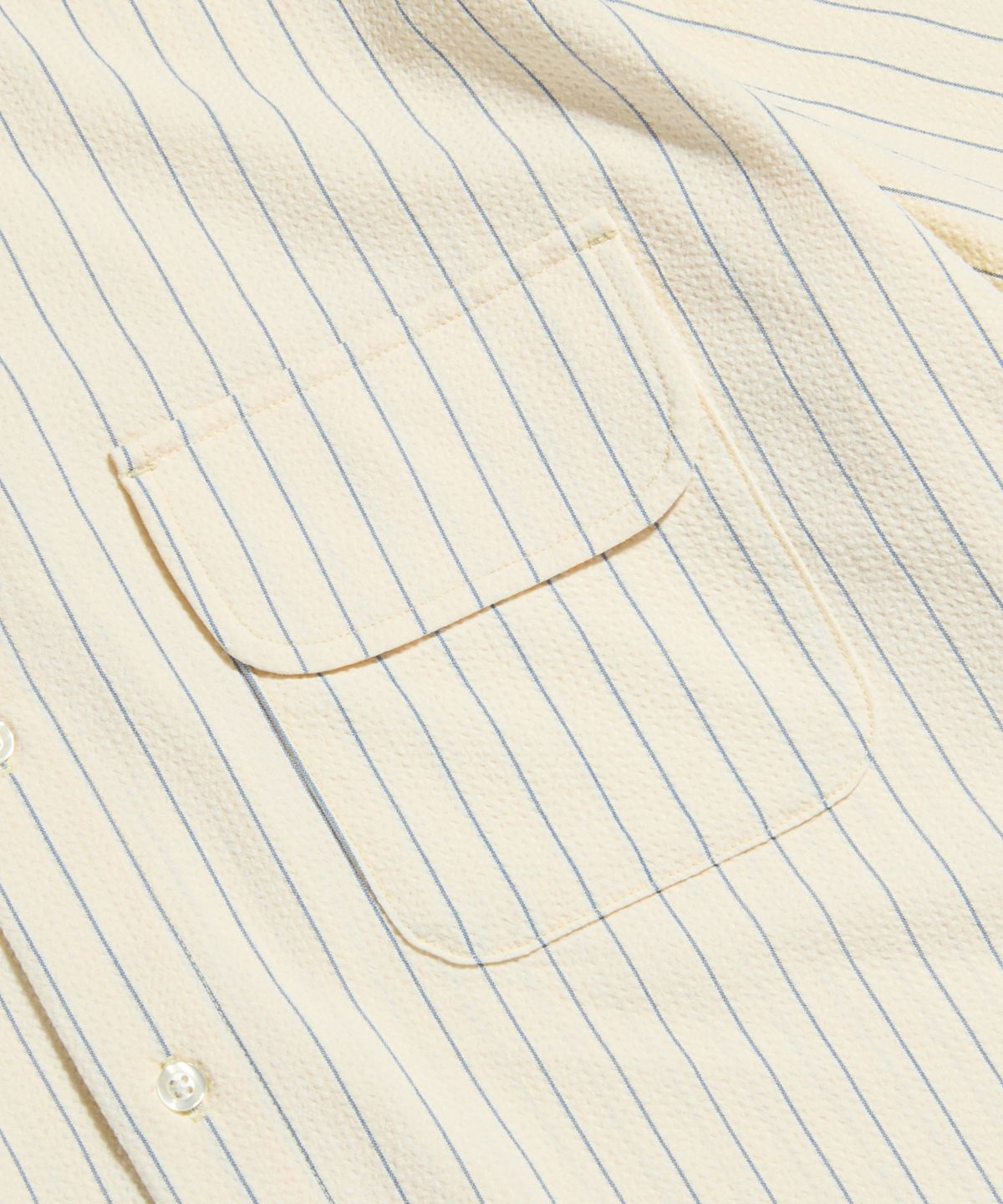 에스피오나지(ESPIONAGE) Seersucker Flap Pocket S/S Shirt Cream