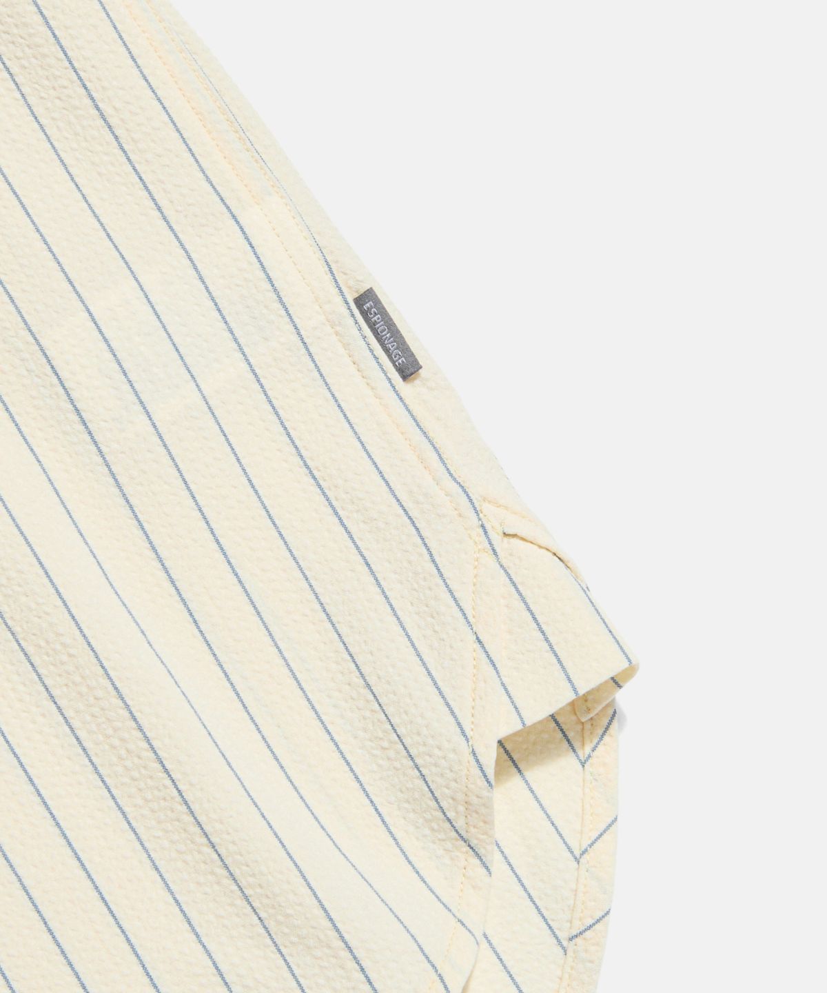 에스피오나지(ESPIONAGE) Seersucker Flap Pocket S/S Shirt Cream