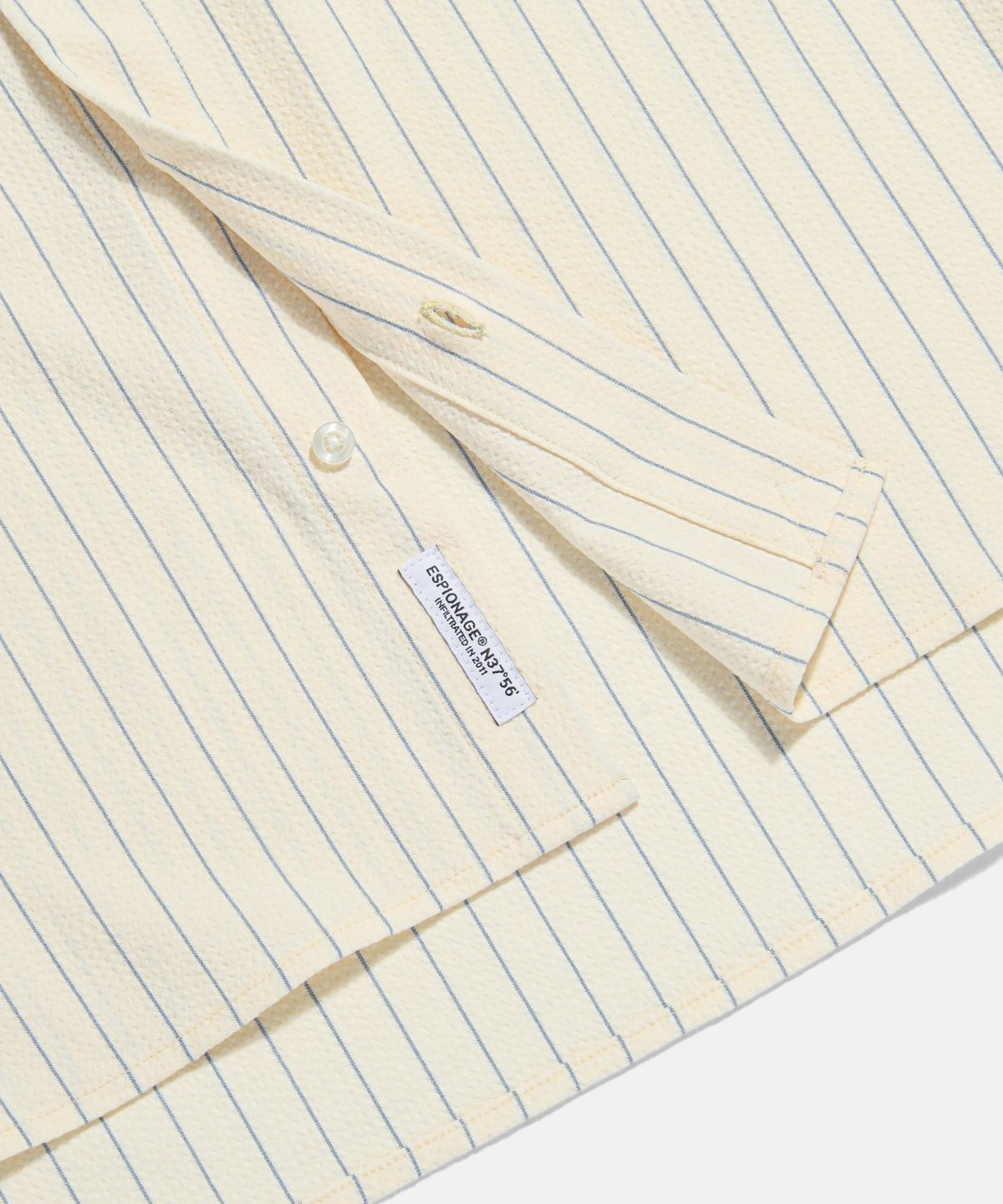 에스피오나지(ESPIONAGE) Seersucker Flap Pocket S/S Shirt Cream