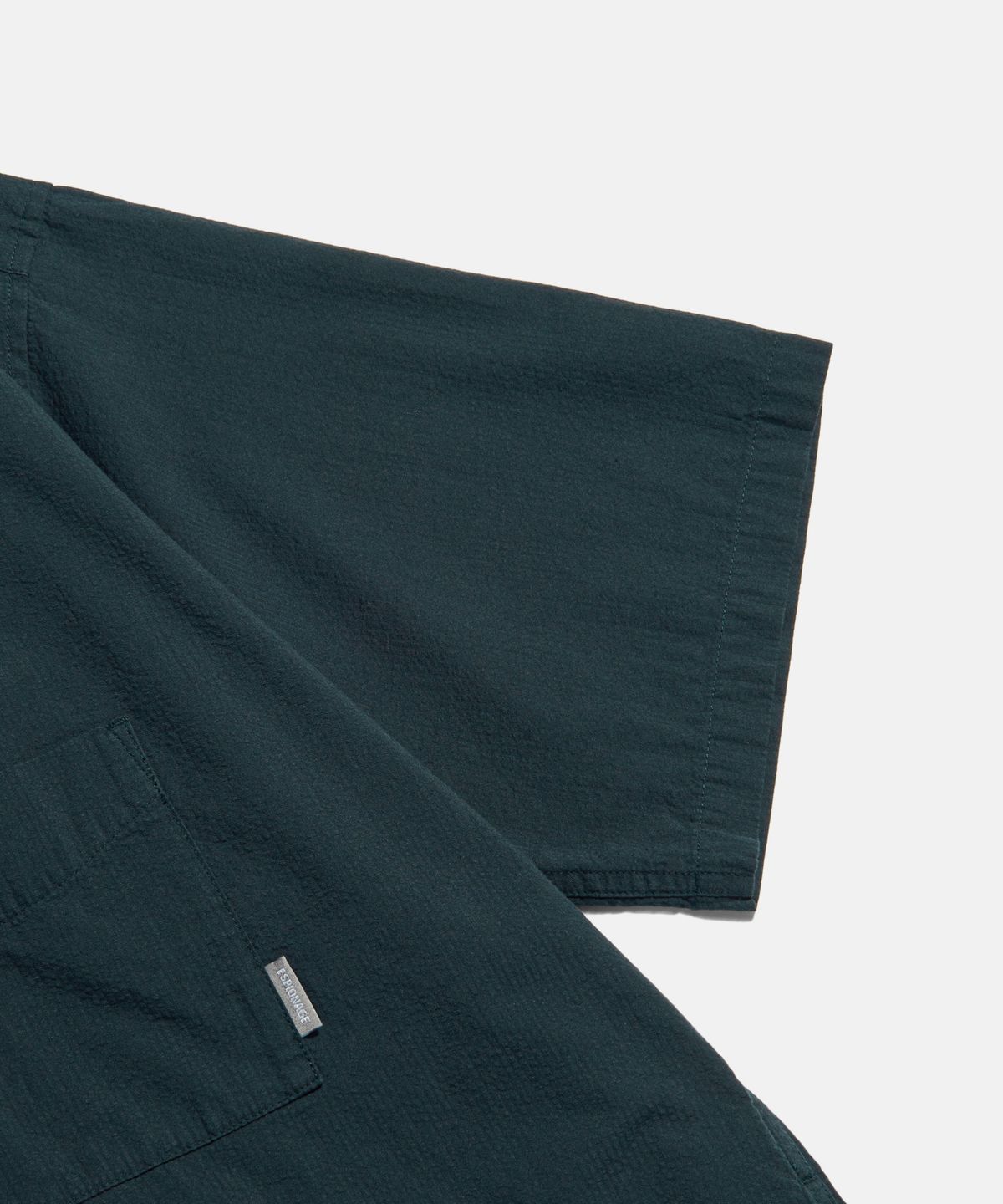 에스피오나지(ESPIONAGE) Cotton Seersucker S/S Outer Shirt Navy