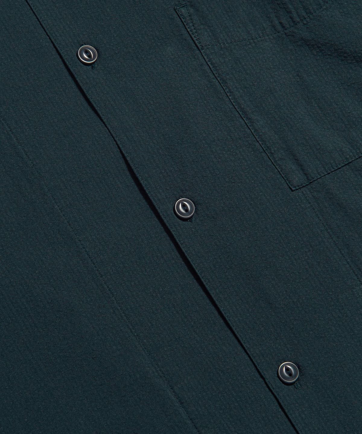 에스피오나지(ESPIONAGE) Cotton Seersucker S/S Outer Shirt Navy