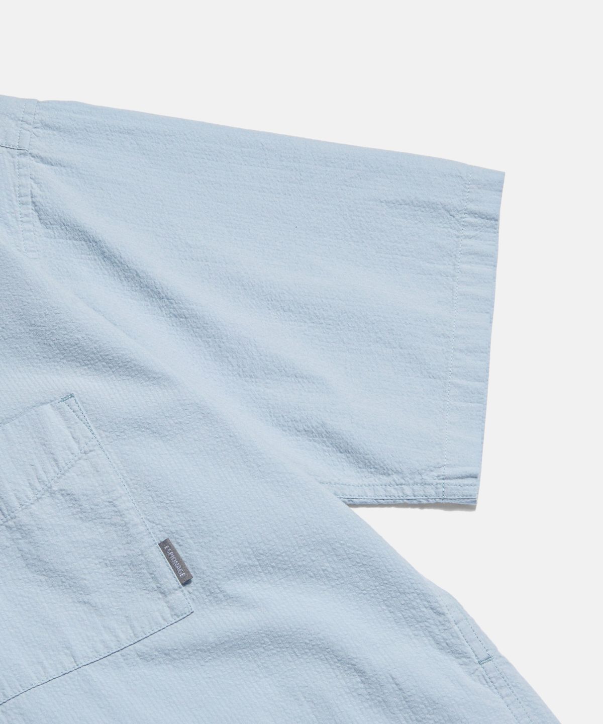 에스피오나지(ESPIONAGE) Cotton Seersucker S/S Outer Shirt Light Blue