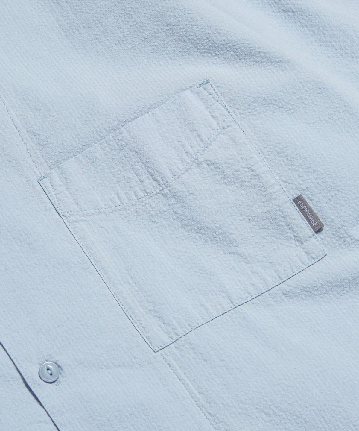에스피오나지(ESPIONAGE) Cotton Seersucker S/S Outer Shirt Light Blue
