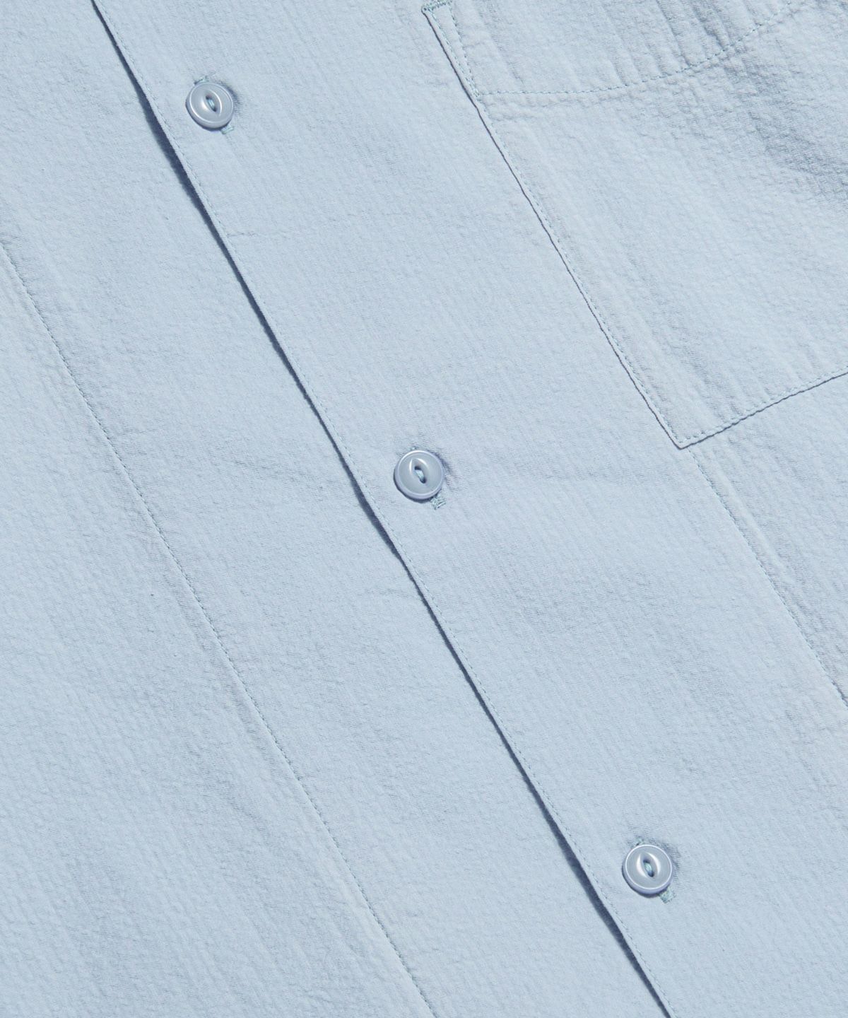 에스피오나지(ESPIONAGE) Cotton Seersucker S/S Outer Shirt Light Blue