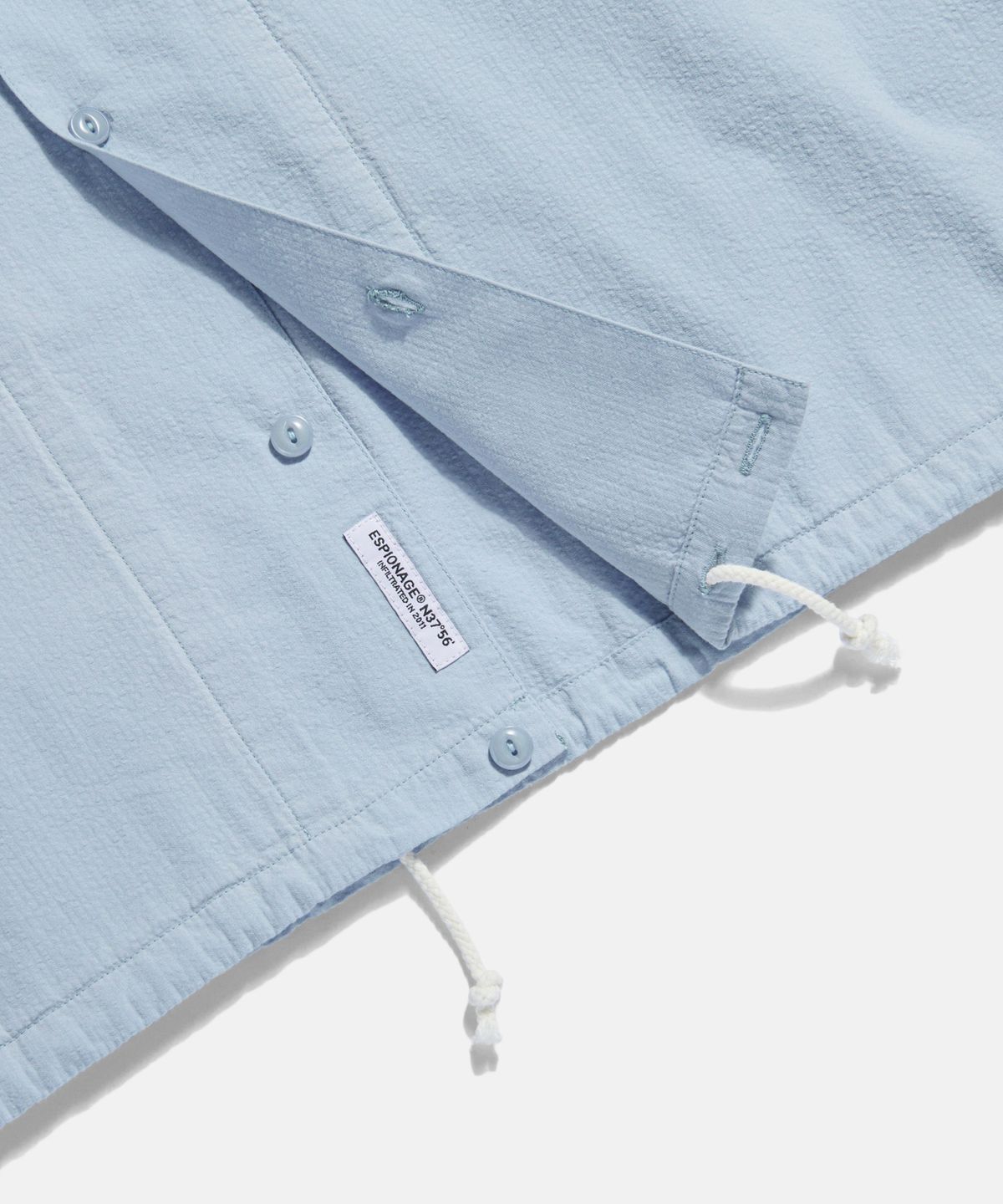 에스피오나지(ESPIONAGE) Cotton Seersucker S/S Outer Shirt Light Blue