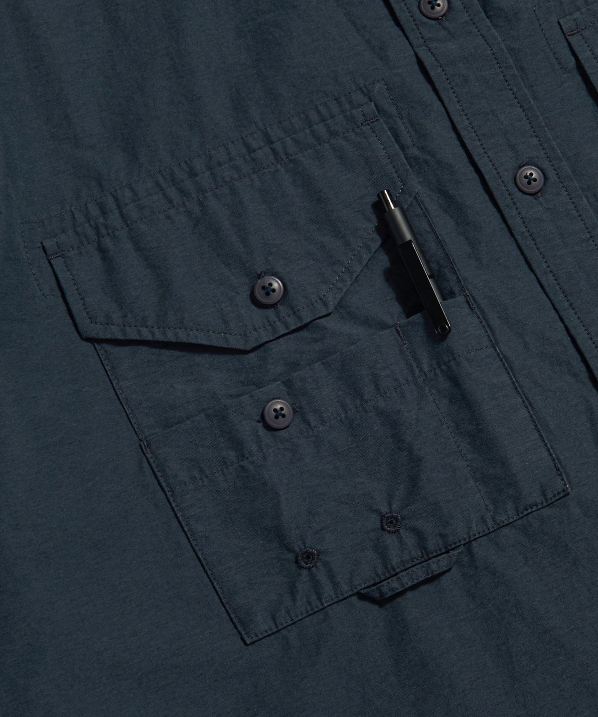 에스피오나지(ESPIONAGE) Washed CN Outdoor Shirt Navy