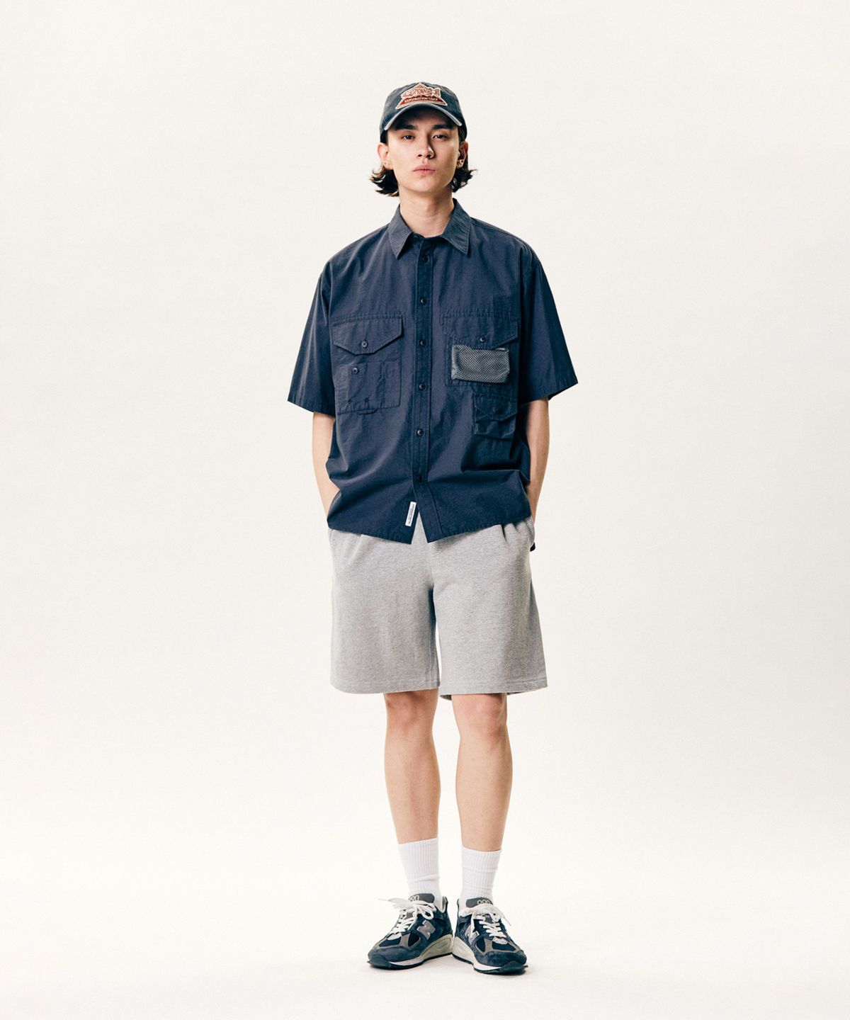 에스피오나지(ESPIONAGE) Washed CN Outdoor Shirt Navy