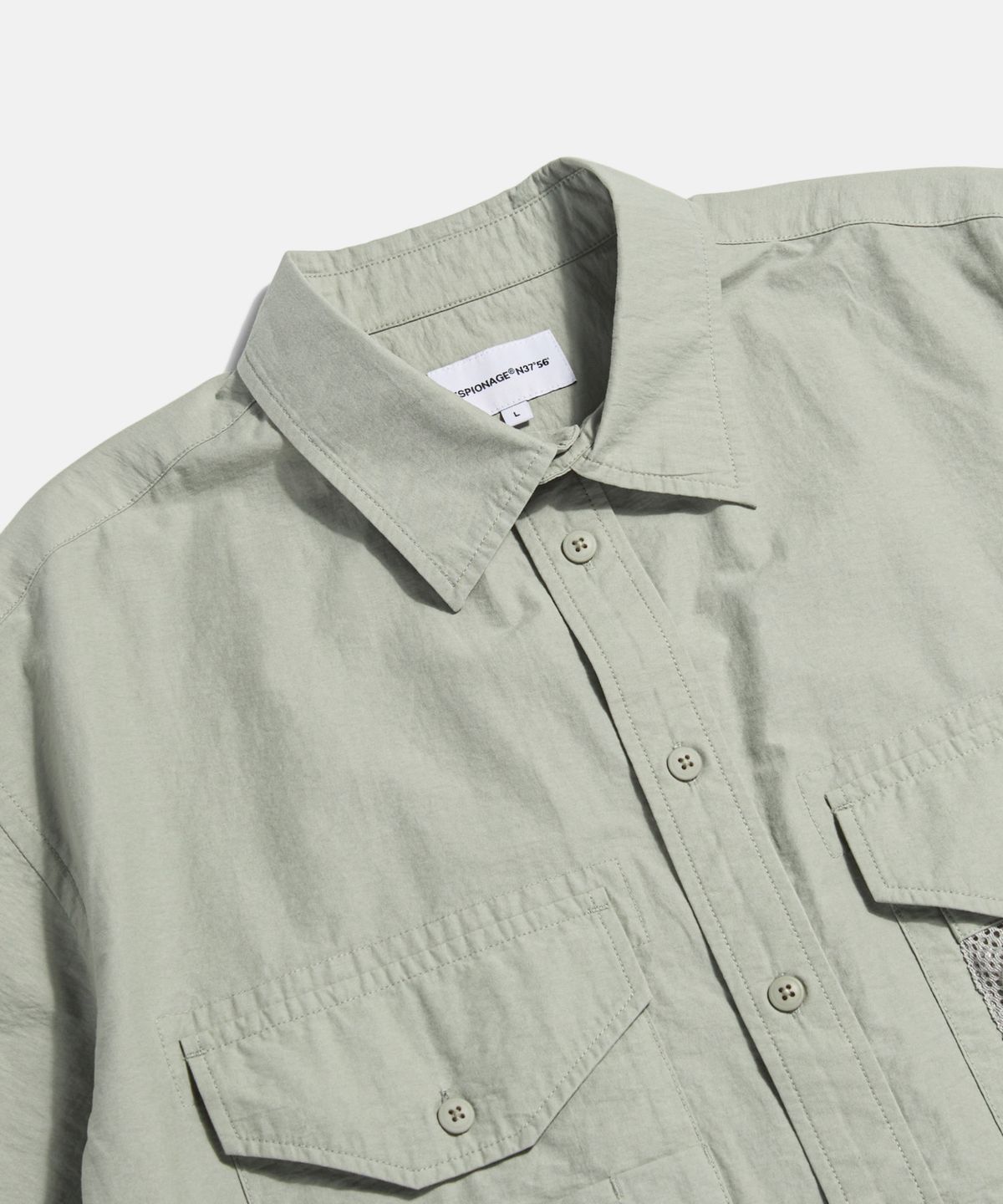 에스피오나지(ESPIONAGE) Washed CN Outdoor Shirt Light Grey