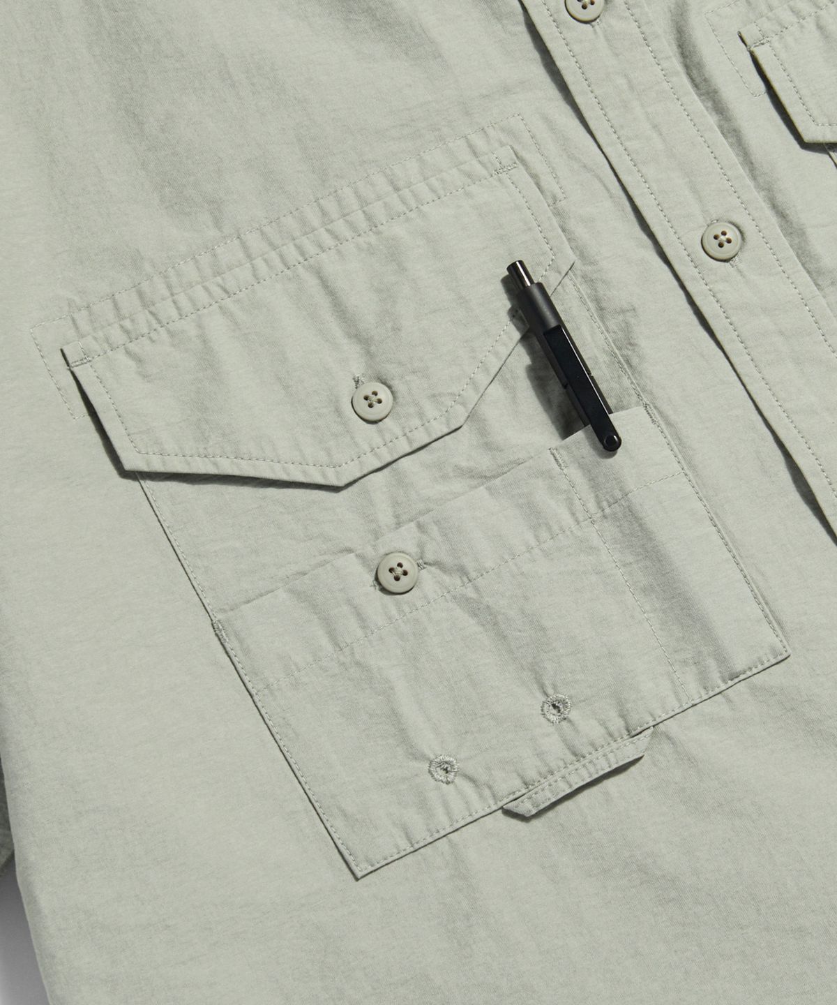에스피오나지(ESPIONAGE) Washed CN Outdoor Shirt Light Grey