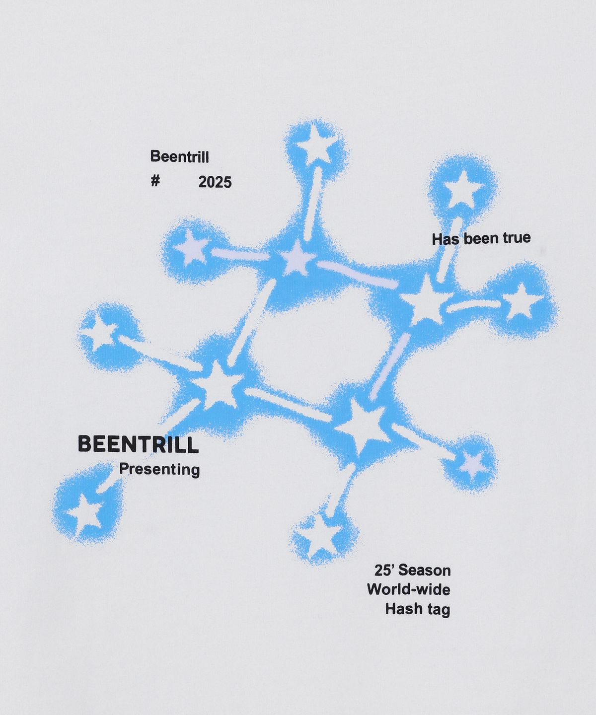 빈트릴(BEENTRILL) 해시태그 별자리 티셔츠(화이트)