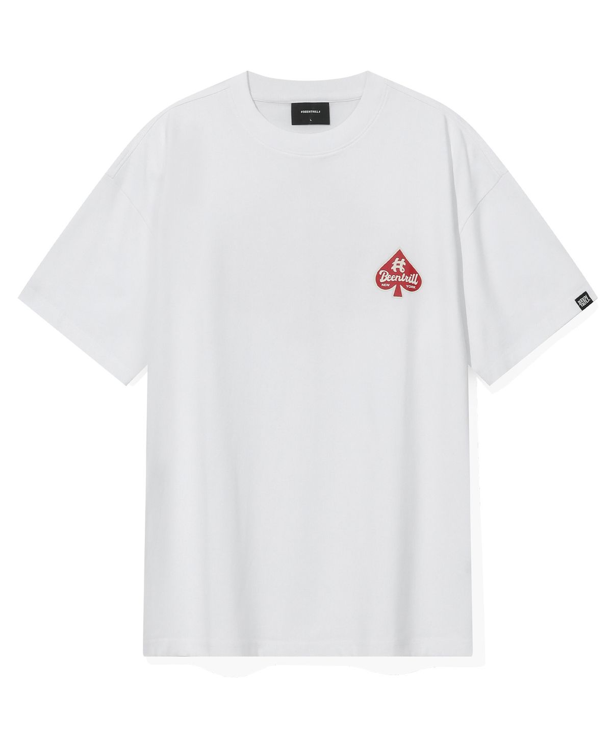 빈트릴(BEENTRILL) 스페이드 해시태그 티셔츠(화이트)