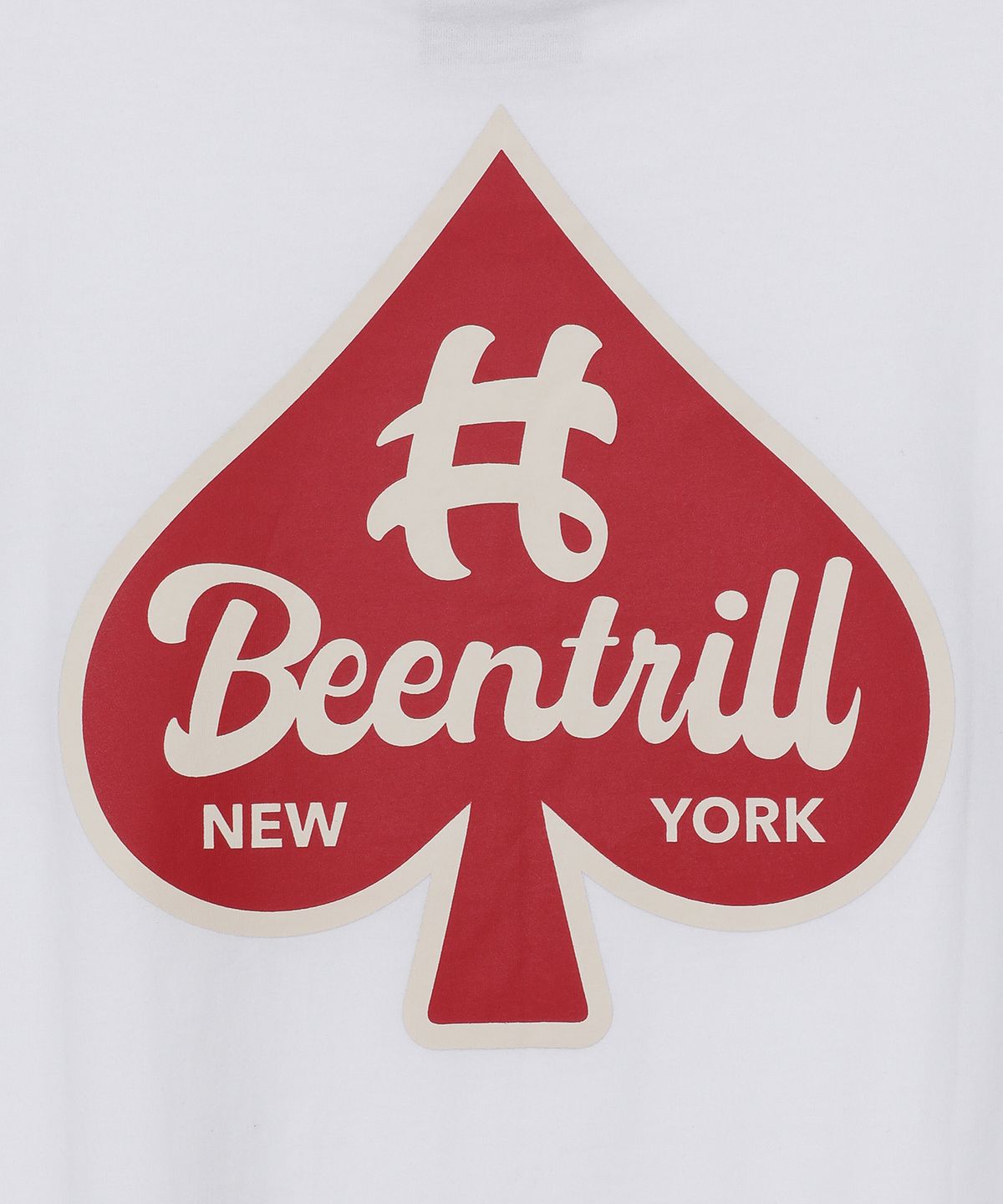 빈트릴(BEENTRILL) 스페이드 해시태그 티셔츠(화이트)