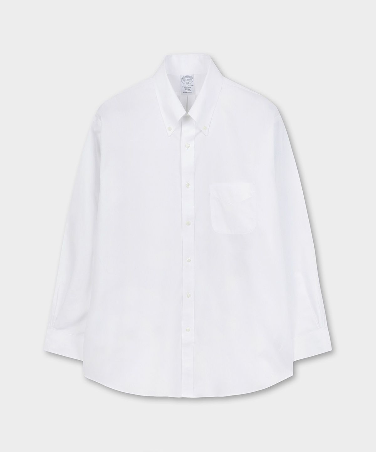 브룩스 브라더스(BROOKS BROTHERS) 레귤러핏 논아이론 폴로버튼다운 핀포인트 드레스셔츠 (화이트) (BBTSMF9832A)