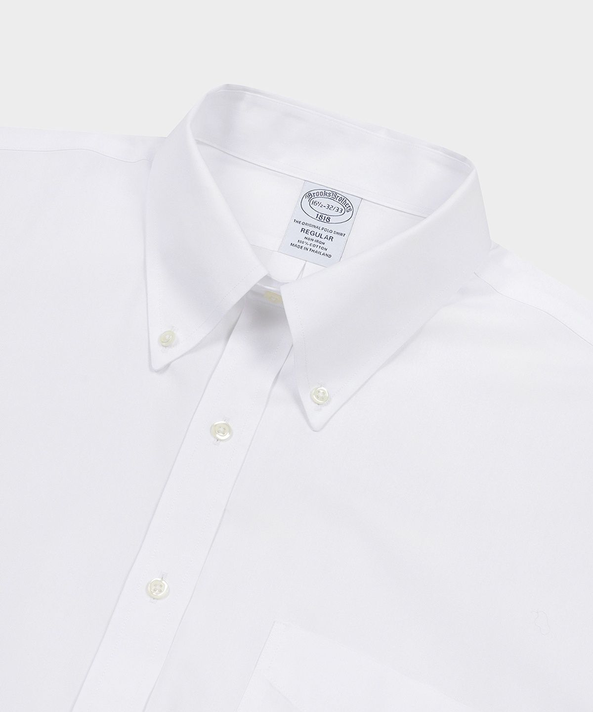 브룩스 브라더스(BROOKS BROTHERS) 레귤러핏 논아이론 폴로버튼다운 핀포인트 드레스셔츠 (화이트) (BBTSMF9832A)