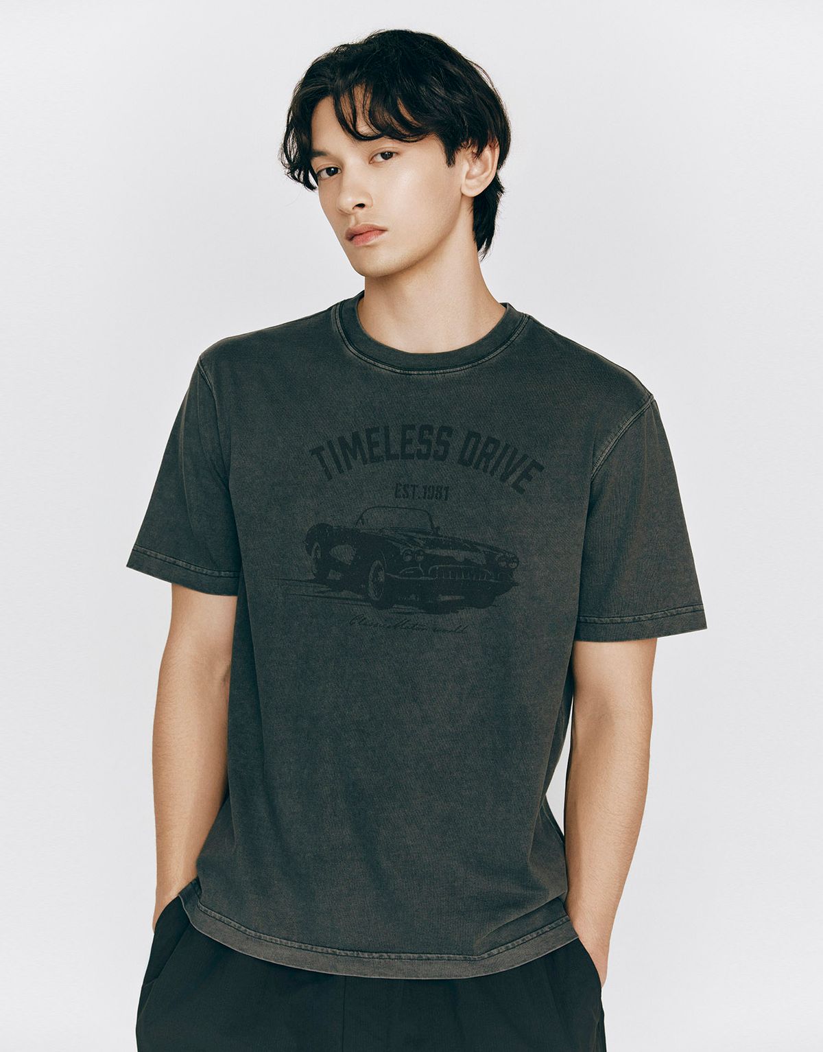 지오다노(GIORDANO) 가먼트다잉 그래픽 반팔티(VNTGE CR) 095504 [3color]