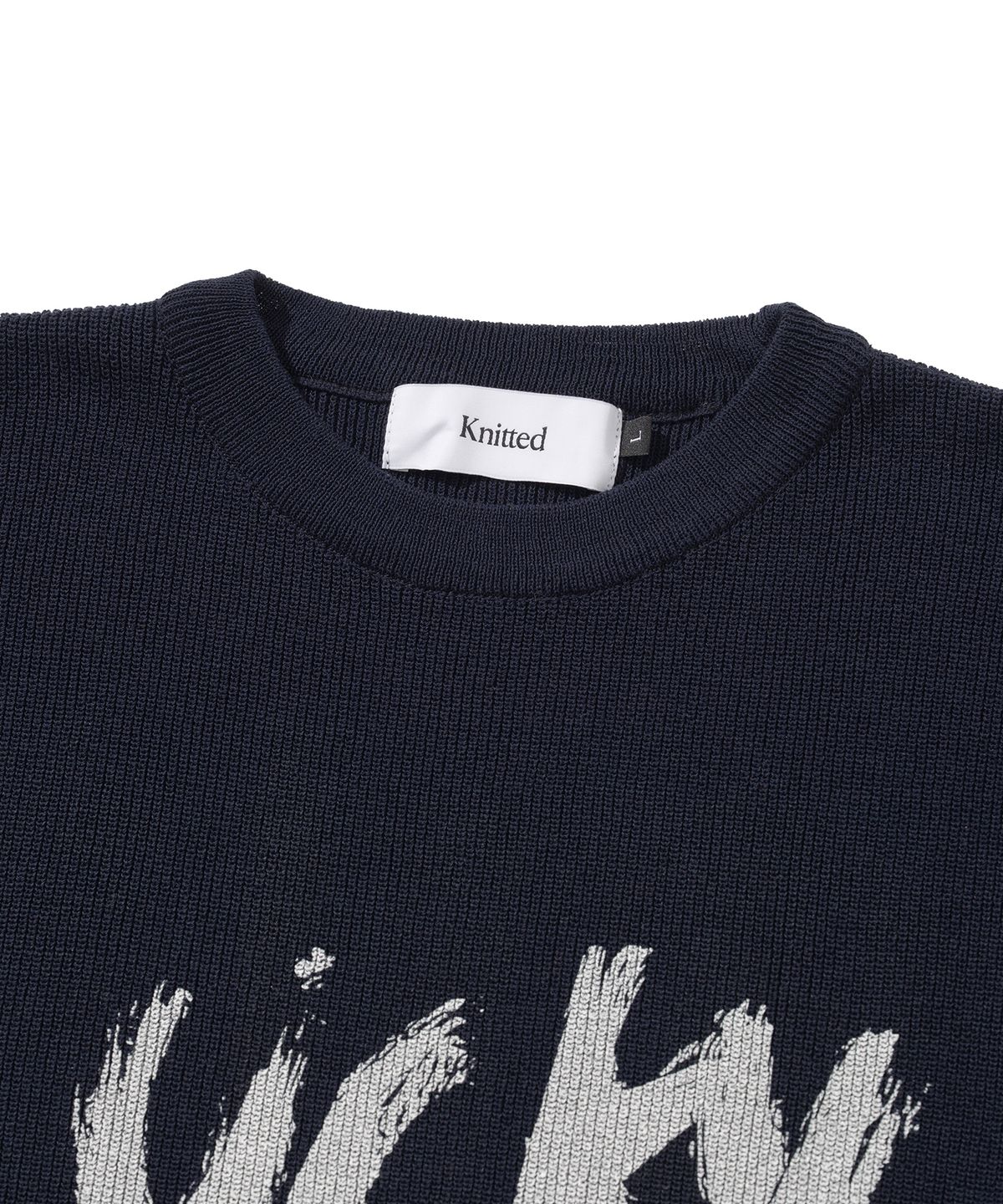 니티드(KNITTED) 쿨에버 클로버 라운드 니트 NAVY