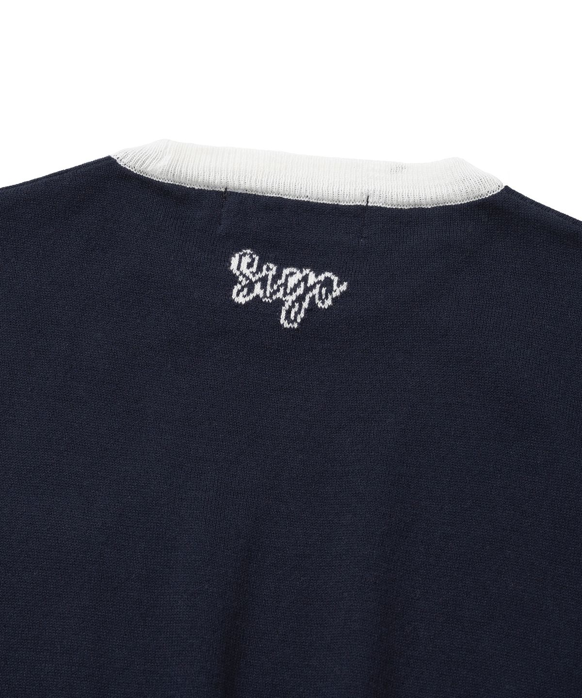 니티드(KNITTED) 도넛 포켓 라운드 니트 NAVY
