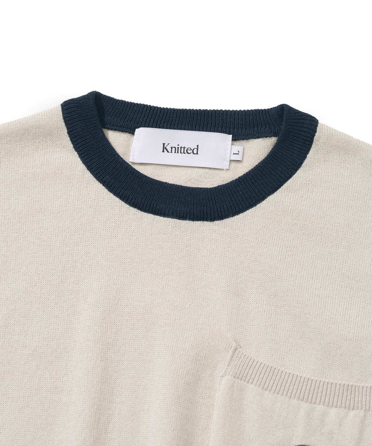 니티드(KNITTED) 도넛 포켓 라운드 니트 SWISS