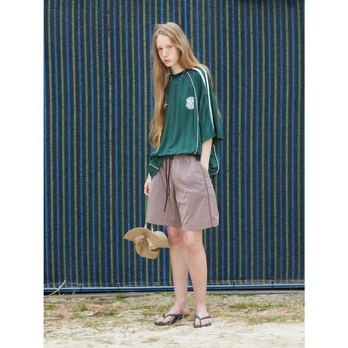 샌드 사운드(SAND SOUND) (UNISEX) 나일론 밴딩 숏츠  다크 핑크