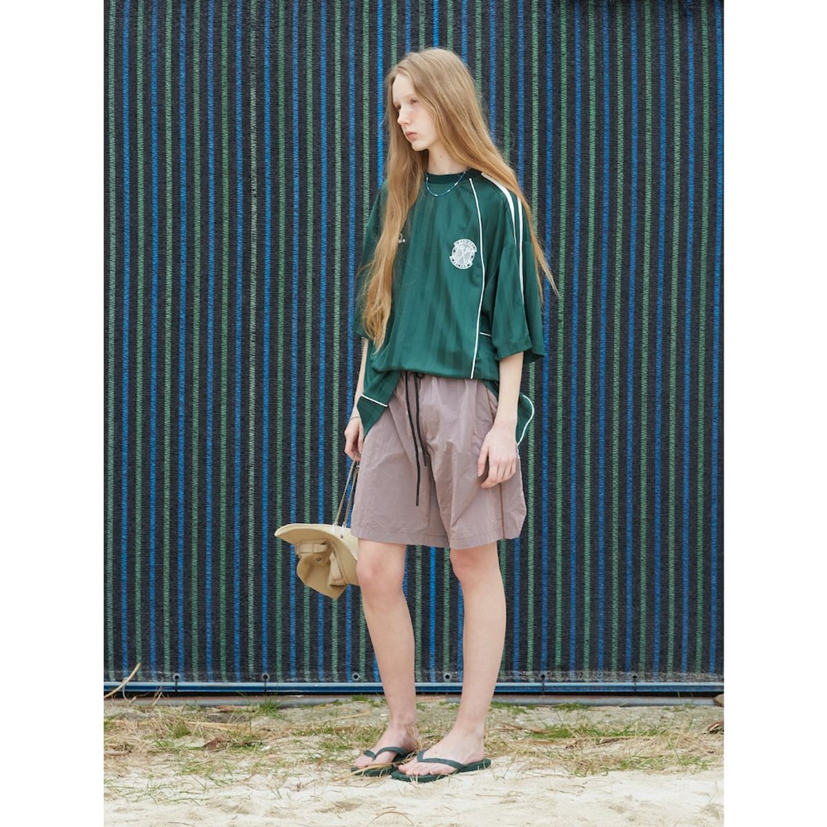 샌드 사운드(SAND SOUND) (UNISEX) 나일론 밴딩 숏츠  다크 핑크